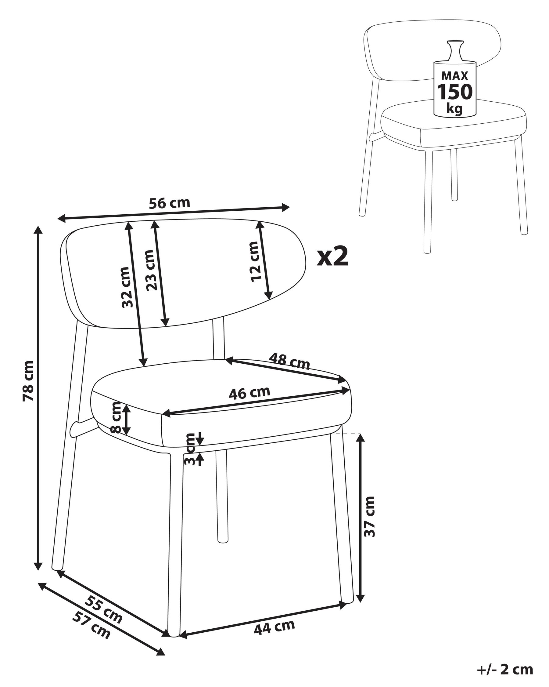 Set di 2 sedie da pranzo UNITY Bouclé Tortora_1042242