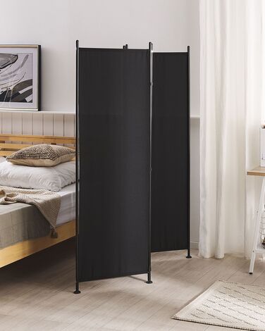 Folding 3 Panel Room Divider 160 x 170 cm Black NARNI