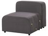 3 Seater Modular Velvet Sofa with Ottoman Dark Grey FALSTERBO_919350