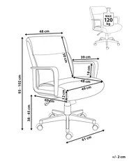 Sedia da ufficio BYRON Tessuto Beige_1008540
