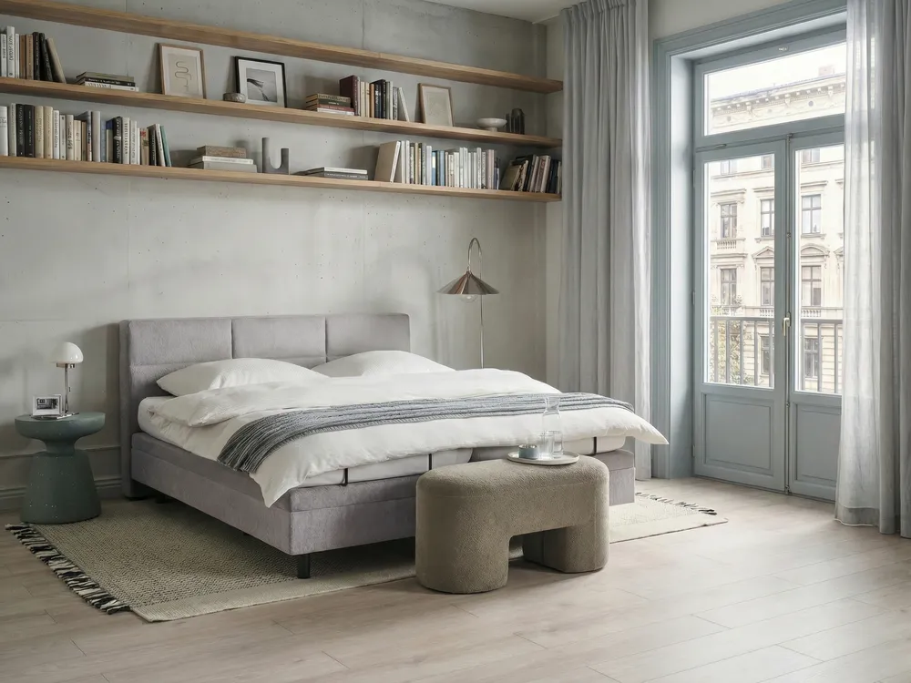 Adjustable Bed Fabric VICEROY 180 x 200 cm (EU Super King) Light Grey_1062004