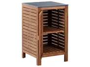 3 Piece Outdoor Kitchen Set with Sink BRUCOLI Brown/ Silver Acacia Wood_1002056