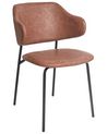 Set of 2 Faux Leather Dining Chairs Brown KENAI_939008