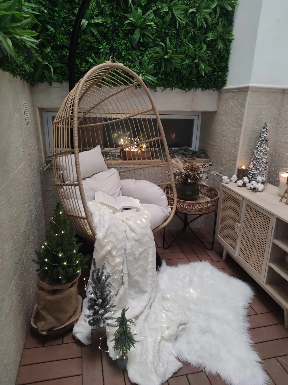 Hanging Chair with Stand CASOLI PE Rattan Natural_815212