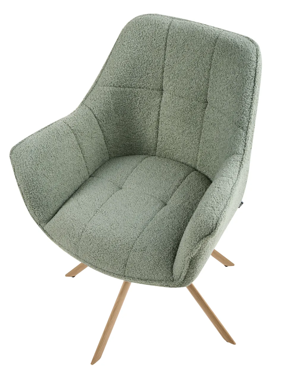 Dining Chair Swivel HAYDEN Boucle Light Green_1037150