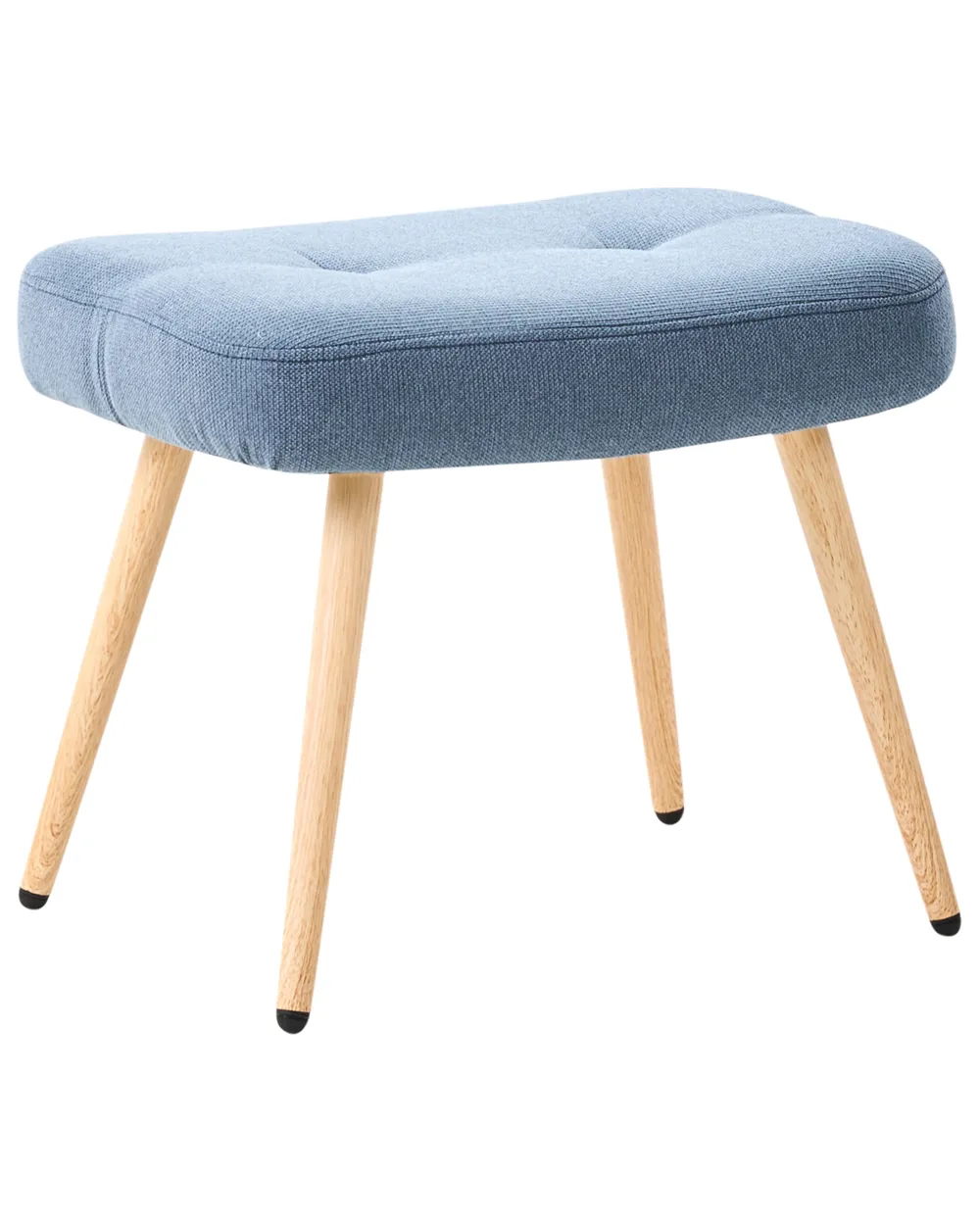 Poltrona Wingback VEJLE con poggiapiedi Tessuto Blu scuro_712881