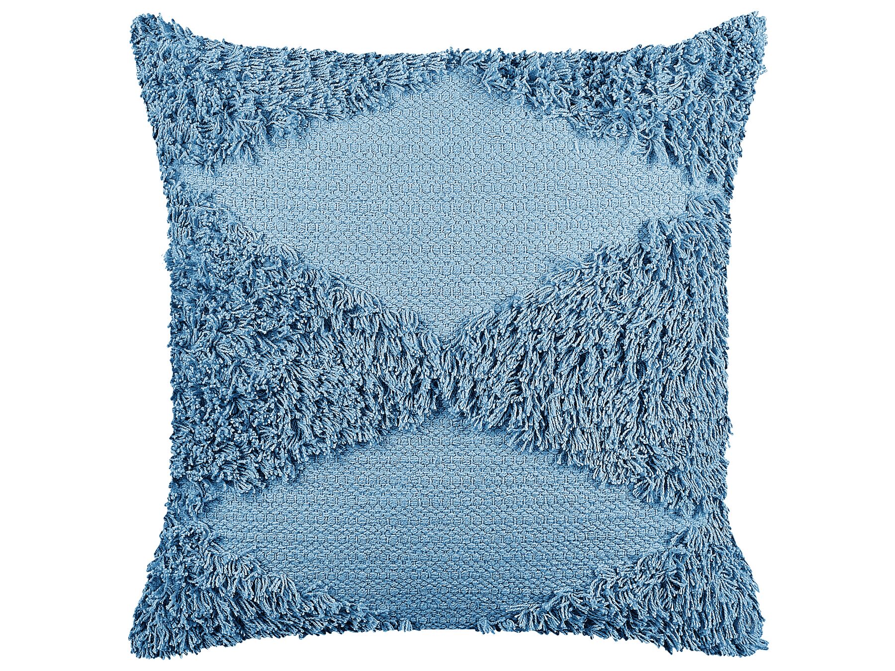 Poduszka dekoracyjna bawełniana tuftowana 45 x 45 cm niebieska RHOEO_840223