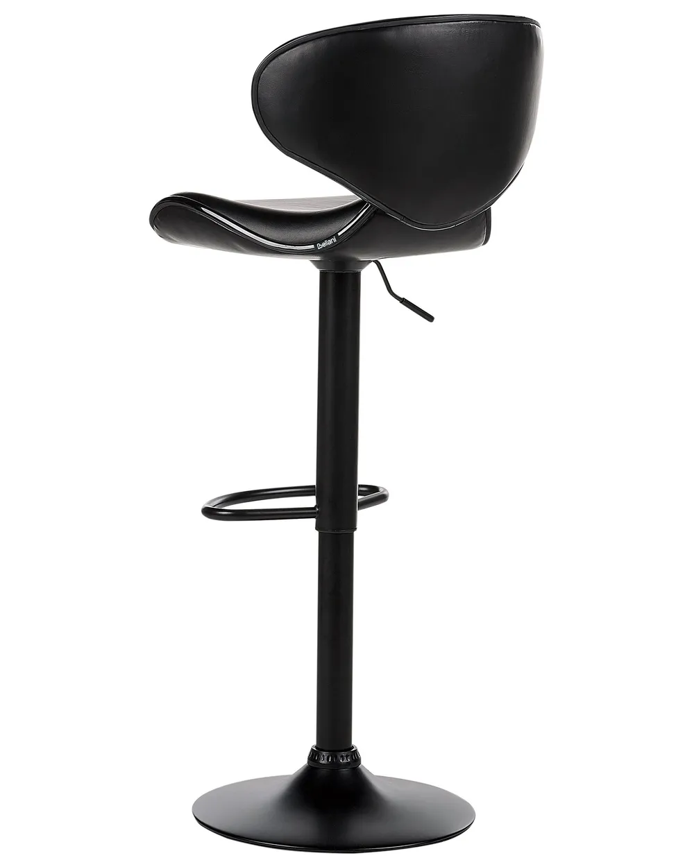Set of 2 Bar Chairs CONWAY Swivel Faux Leather Black_894615