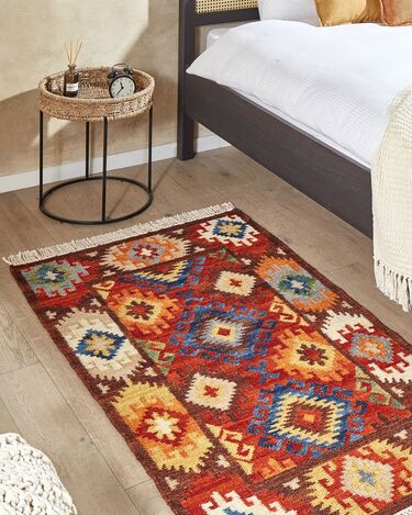 Wool Kilim Area Rug 80 x 150 cm Multicolour ZOVUNI