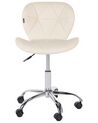 Silla de oficina de piel sintética beige VALETTA_932523