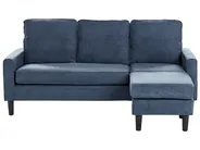 Sofa 3 Seater AVESTA with Ottoman Fabric Dark Blue_768377