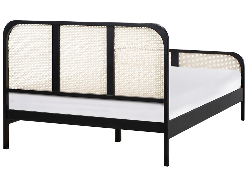 Bett mit Lattenrost Kiefernholz GONFARON 140 x 200 cm Schwarz_977078
