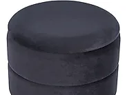 Poef met opbergruimte ELGIN Fluweel Zwart_1186310