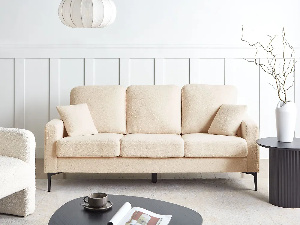Sofa 3 Seater GAVLE Boucle Beige_1187328