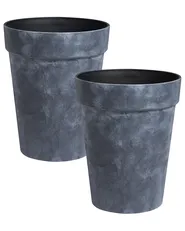 Kétdarabos virágcserép szett TROLLIUS 41 cm Sötétszürke_1123705