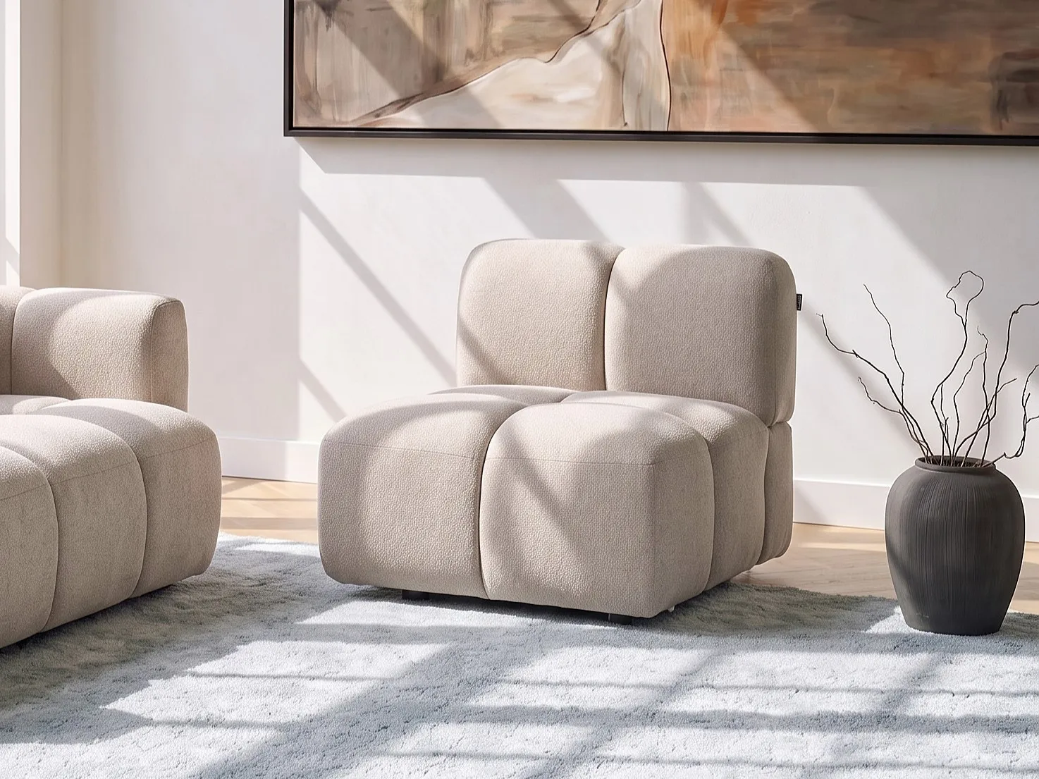 1-Seat Section MAKSABERG Fabric Beige_1133170