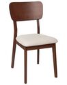  Set of 2 Wooden Dining Chairs Dark Wood and Light Beige MINIER_926535