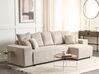 Left Hand Jumbo Cord Corner Sofa Bed with Storage Taupe LUSPA_898680