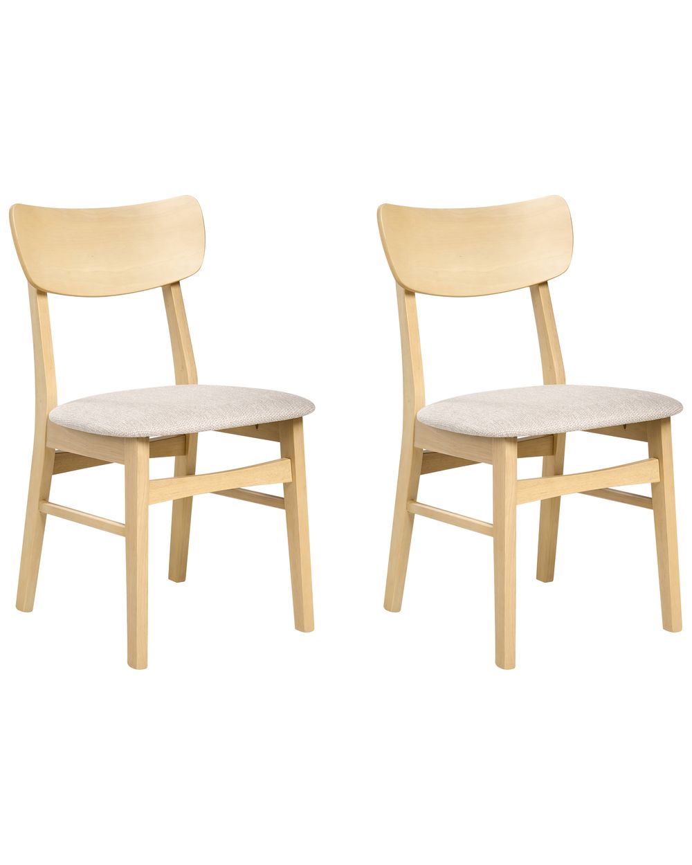 Set di 2 sedie da pranzo ANOKA Legno Marrone chiaro/Beige