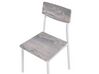 Matgrupp av bord med 4 stolar betongeffekt/vit BISMARCK_785872