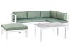 Lounge Set 3-teilig Aluminium weiß 5-Sitzer Auflagen grün MESSINA_929570