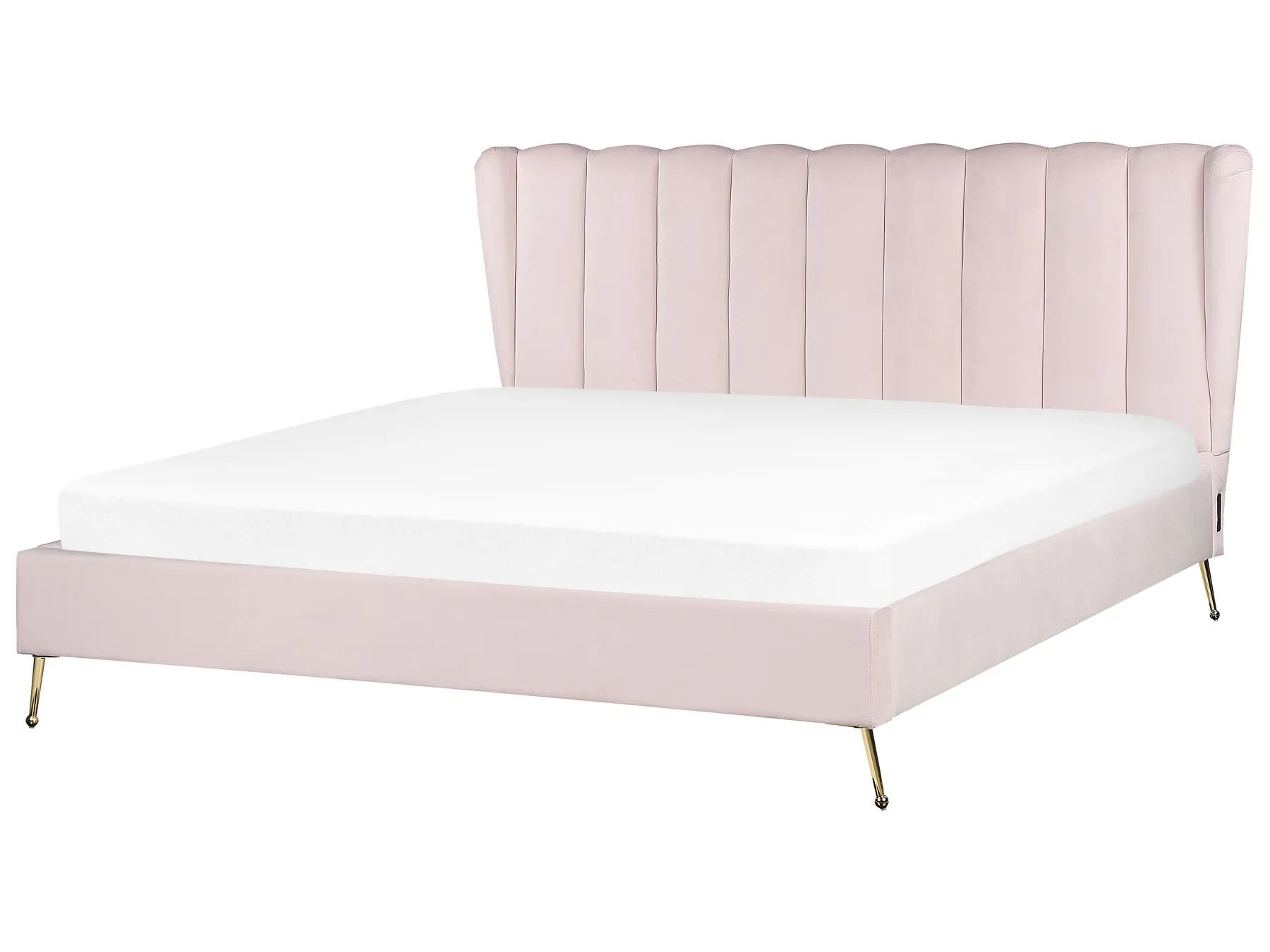 Bett mit Lattenrost Samtstoff MIRIBEL 180 x 200 cm Pastellrosa_870551
