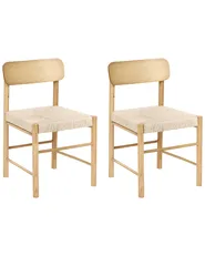 Set di 2 sedie da pranzo DIGNE Legno Marrone chiaro_1048994