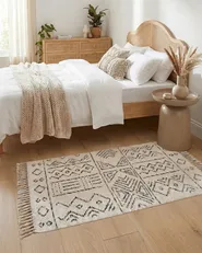 Tappeto ALKENT Bianco 80 x 150 cm Lana_852504