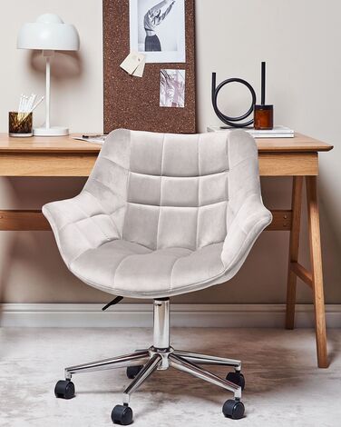 Velvet Desk Chair Grey LABELLE