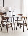 Set of 2 Wooden Dining Chairs Dark Wood and White LYNN_703396