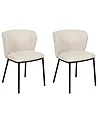 Set of 2 Dining Chairs MINA Fabric Off-White