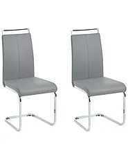 Lot de 2 chaises de salle à manger GREEDIN Cuir PU Gris_1156896