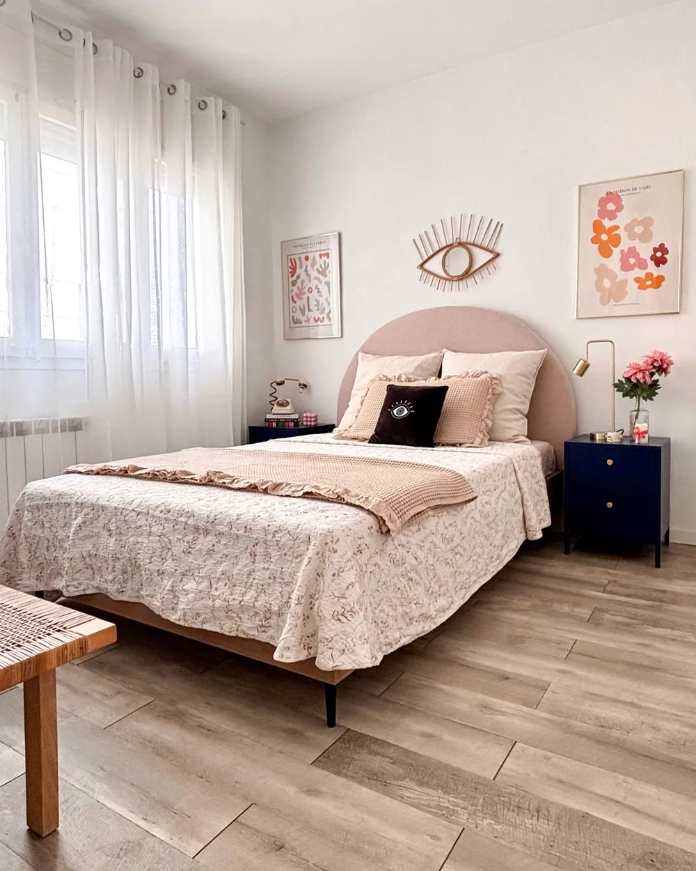 Bett mit Lattenrost Bouclé MILLAY 140 x 200 cm Beige_1026014