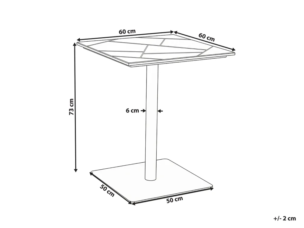 Stolik bistro STINTINO  60 cm 60 cm Metal Czarny_1179471
