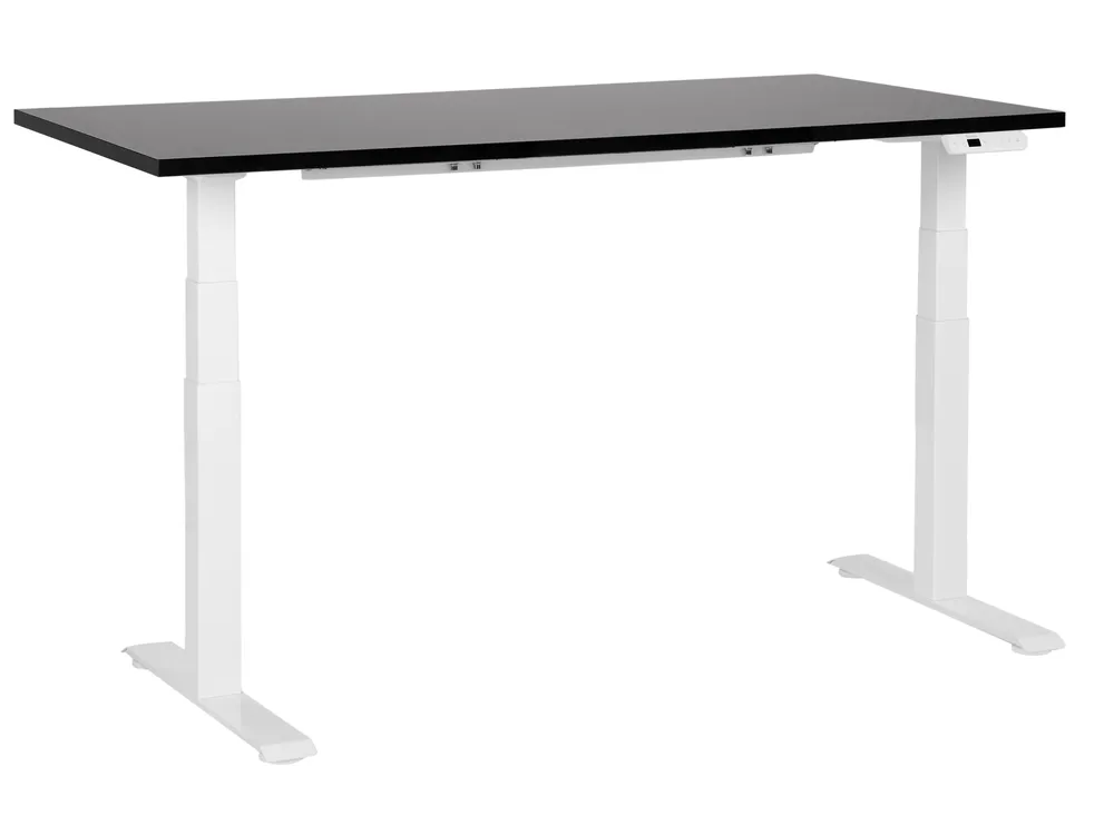 Biurko regulowane elektrycznie DESTINES 160 cm 72 cm Czarny/ biały