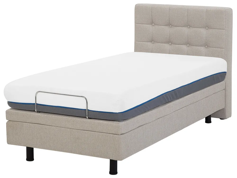 Adjustable Bed Fabric DUKE 90 x 200 cm (EU Single) Beige_742727