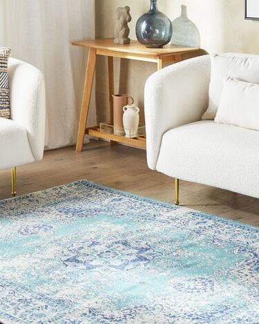 Cotton Area Rug 160 x 230 cm Blue ALMUS