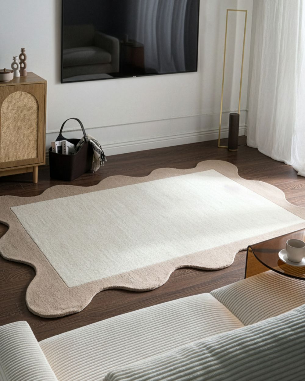 Rug SANGHAR Beige 160 x 230 cm Wool