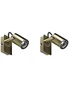 Set of 2 Spotlight Lamps KLIP Adjustable Metal Brass