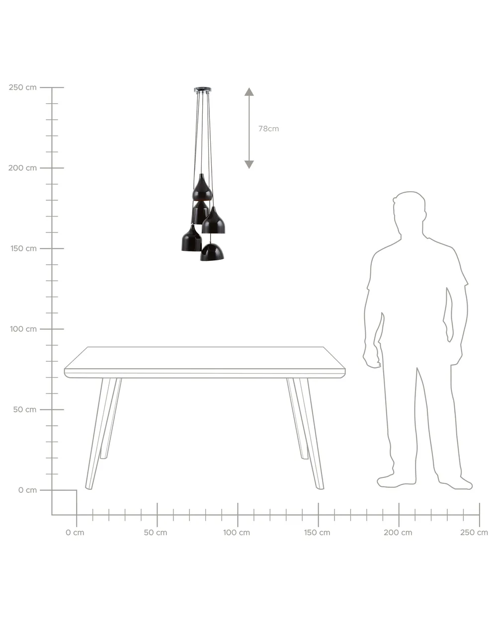 Lampadario SAVIO Metallo Marrone dorato Nero_824510