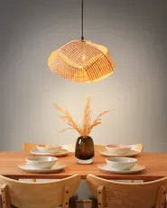 Lampadario HALIL Legno di bambù Beige_934806