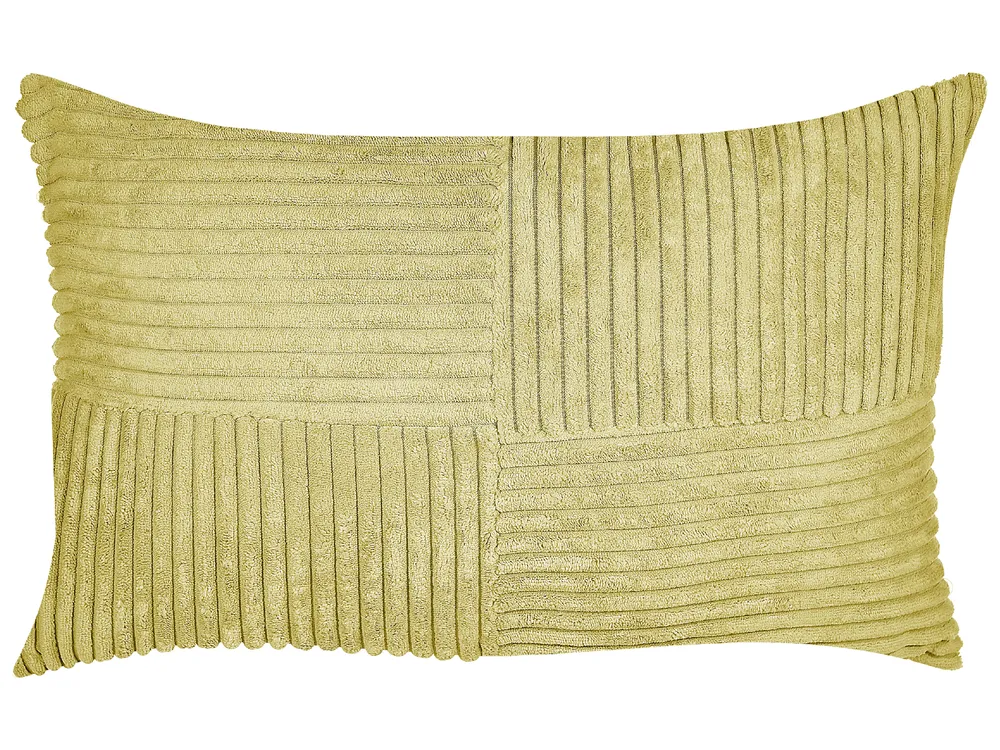 Set van 2 sierkussens MILLET 30 x 50 cm Corduroy Olijfgroen geometrisch patroon_854706
