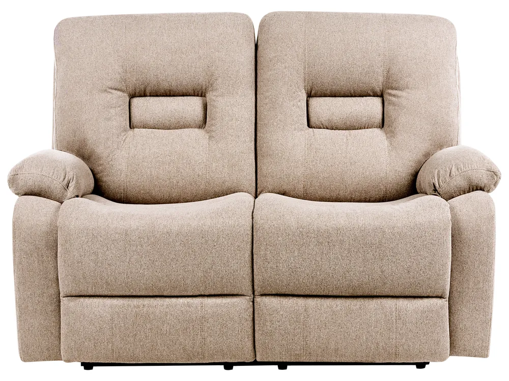 Manual Recliner Living Room Set 6 Seater BERGEN Fabric Beige_1064907