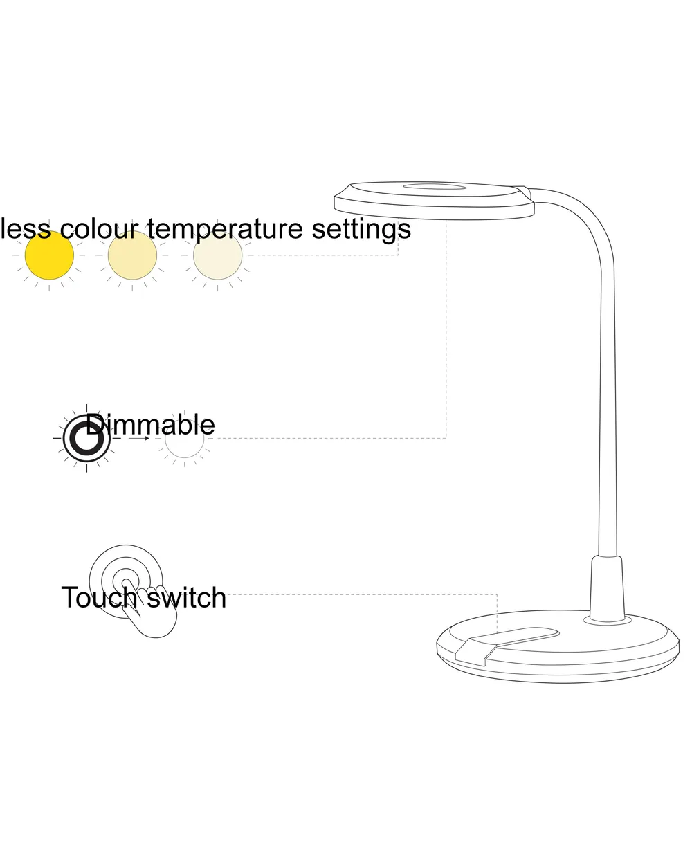 LED Desk Lamp COLUMBA Adjustable Metal Black_861629