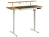 Elektrisch verstelbaar sta-bureau WILBANKS 120 cm 60 cm met USB-poort Lichtbruin/wit
