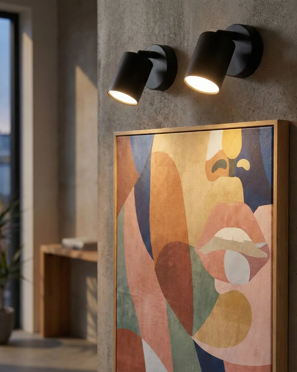 Zestaw 2 lamp ściennych NYANDO Metal Czarny