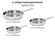 Set van 3 koekenpannen PRIMECOOK Roestvrijstaal Zilver_1051151