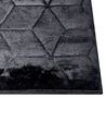 Kunstfellteppich Kaninchen schwarz 80 x 150 cm Shaggy THATTA_858677