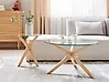 Set of 2 Coffee Tables VALLEY Tempered Glass Light Brown