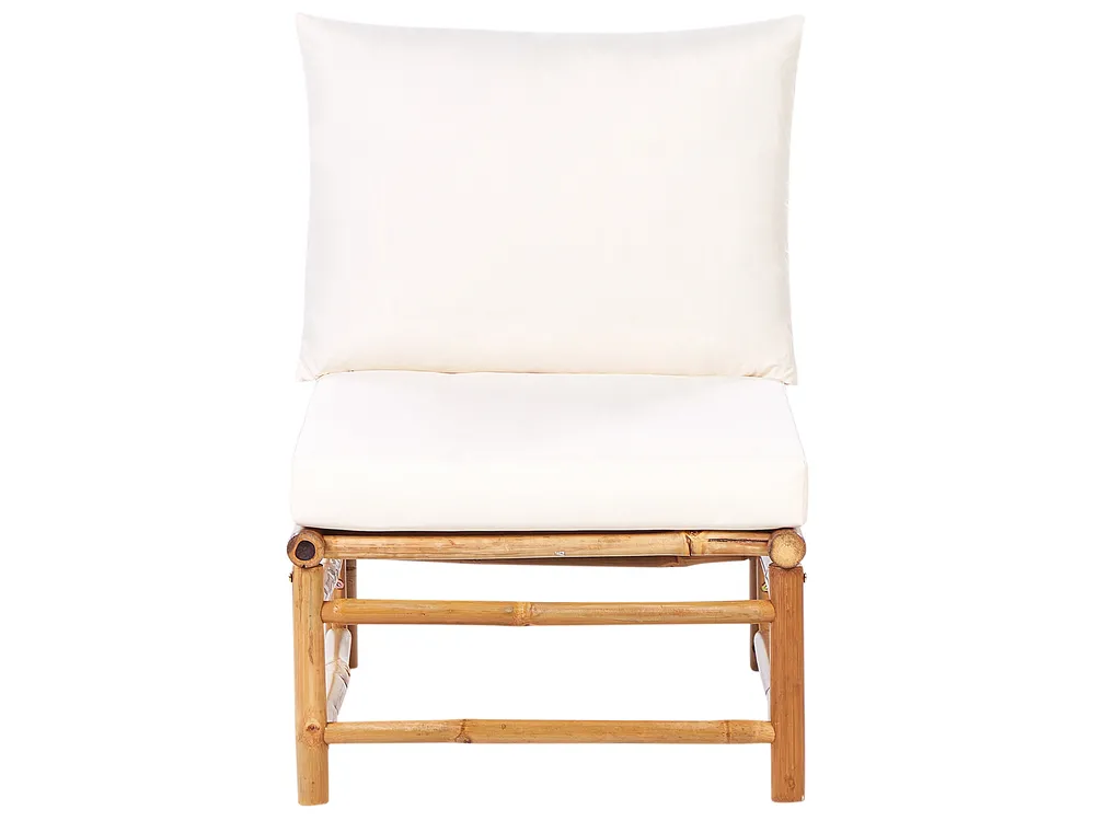 Garden Lounge Set with Table 5 Seater CERRETO Bamboo Off-White_909610